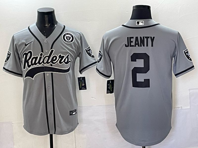 Men 2025 Oakland Raiders #2 Jeanty Grey 3th generation Joint Name Nike Limited NFL Jersey style 079